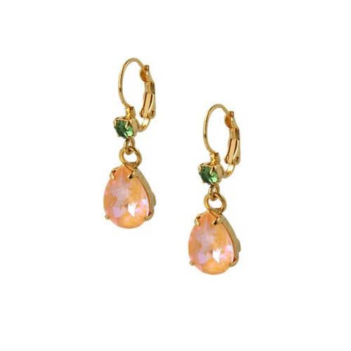 Otazu gold plated oorbellen met Swarovski kristallen Classic Peach Delight