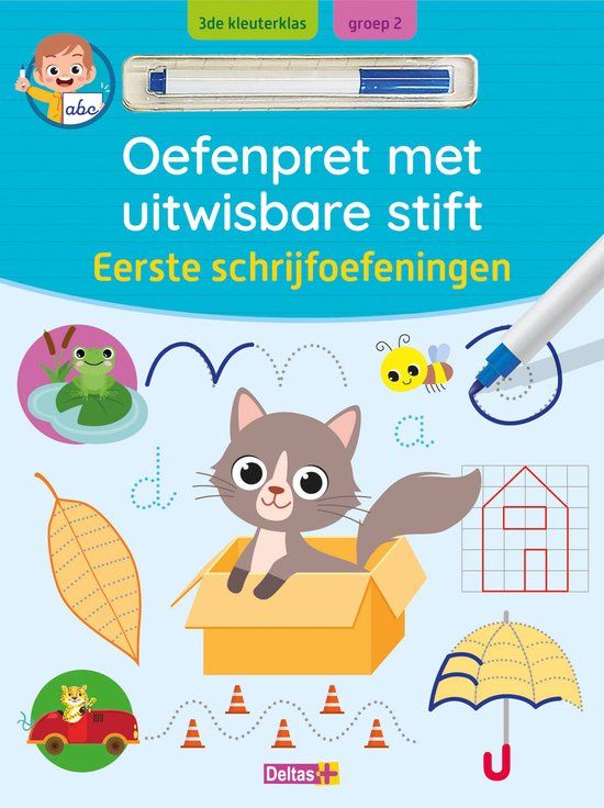 Oefenpret met uitwisbare stift - Eerste schrijfoefeningen | Deltas | Hardcover
