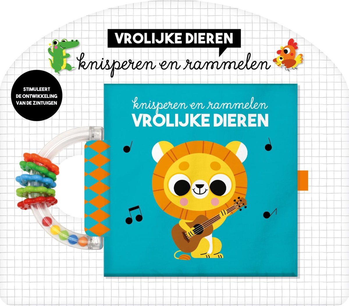 Image Books Imagebooks Knisperboekje Met Rammelaar Vrolijke Dieren