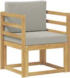 vidaXL Buitensofa Polyester Wit en lichtgrijs