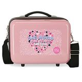Roll Road One World Toilettas, aanpasbaar, met schoudertas, roze, 29 x 21 x 15 cm, stijf, ABS 9,14 l