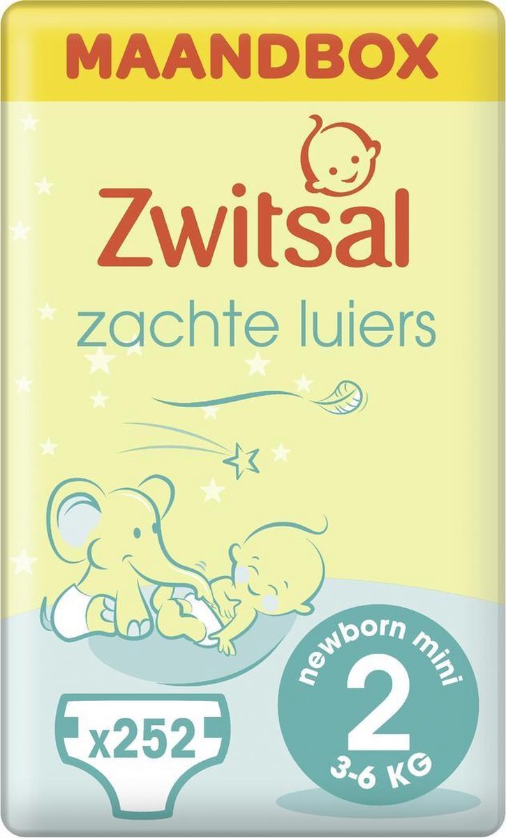 Zwitsal Luiers Mini - Maat 2 - 252 stuks - Voordeelverpakking