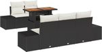 vidaXL Tuinset met 6 zitplaatsen, noir et crème