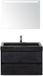 BES LED Dante Badmeubelset 80 cm - Black Oak - Wastafel Hardsteen Wit Lucca met Sence Spiegel