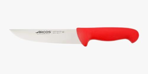 Arcos Serie 2900 - slagersmes steakmes - lemmet nitrum roestvrij staal 180 mm - handgreep polypropyleen kleur rood