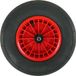 Fort Kruiwagenwiel 400x100mm met 2PLy luchtband, kunststof velg Rood, aslengte 130 mm en Ø 20mm