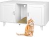 Merkloos / Sans marque Relaxdays Kattenkast voor kattenbak - 65x120x52 cm - met mat - wit