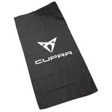 Seat OCU10080 handdoek 70x140cm, zwart met Cupra-logo en belettering