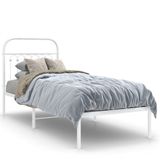 VidaXL Bedframe met hoofdbord Metaal Wit 90x190 cm