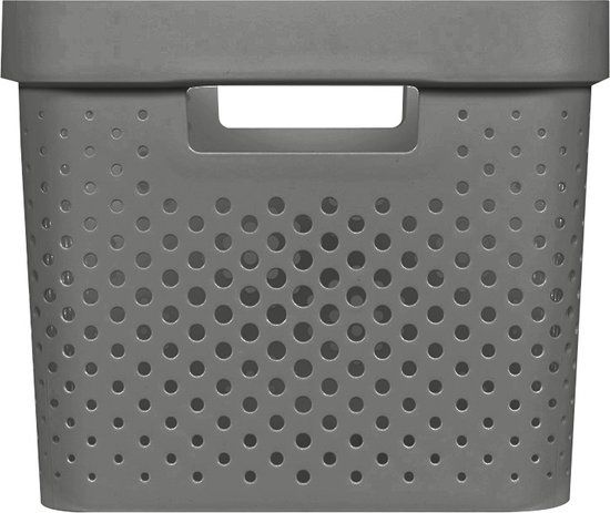 Curver Infinity Recycled Dots Opbergbox - 17L - Antraciet