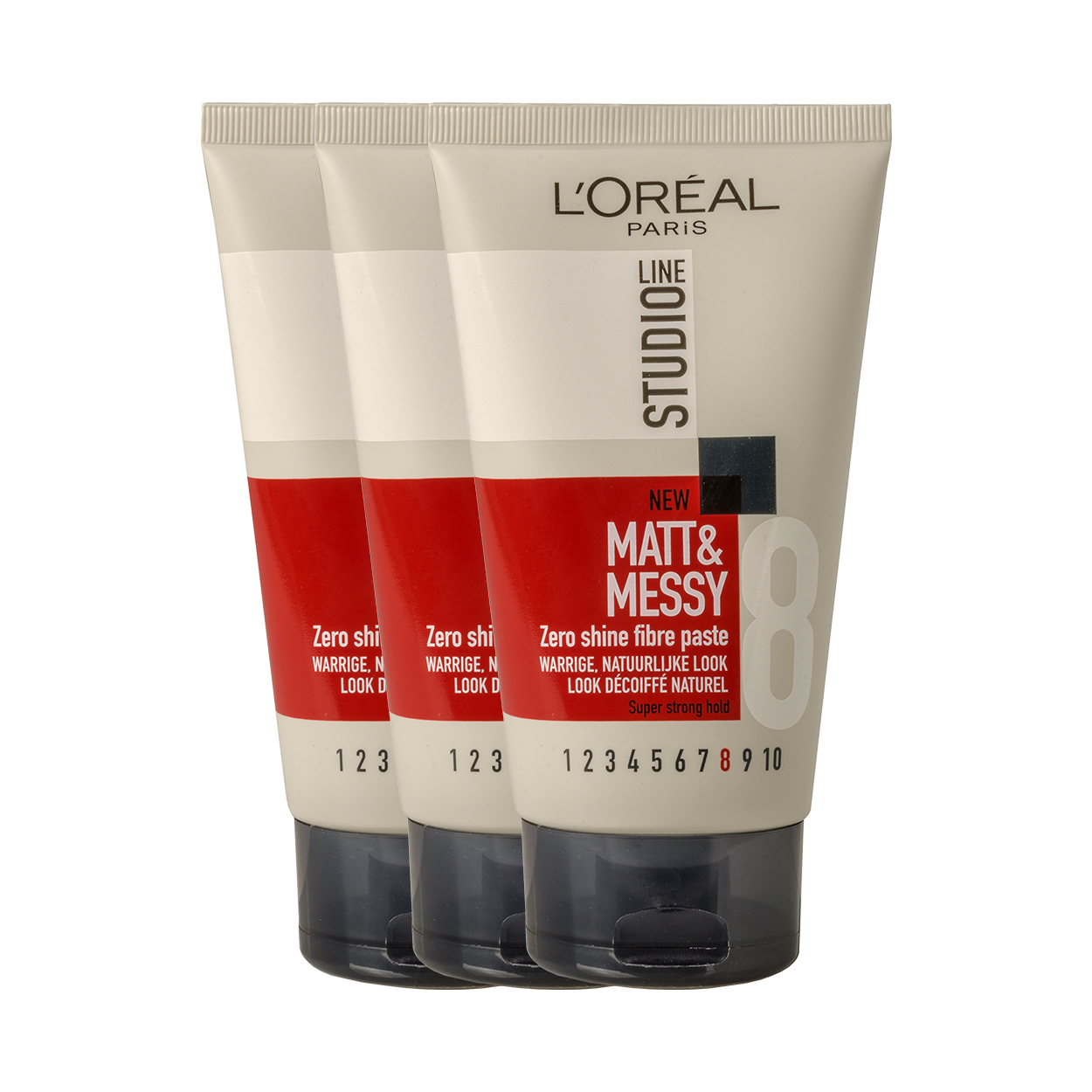 L'Oréal Studio Line Matt & Messy Zero Shine Fibre Paste - 3 x 150ml - Voordeelverpakking