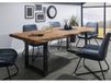 FREEFORM Table à manger 180x90 en bois de Sheesham bois naturel pieds en U anthracite brillant