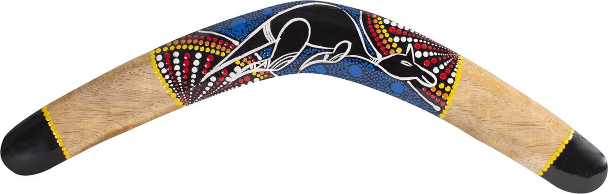 australian treasures Houten boemerang - maat 50cm - kangaroe - werpcircel 20 meter - 600gram - boomerang