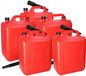 Benson Jerrycan / réservoir de stockage d'essence - 5x - 20 litres - rouge - plastique - avec bec verseur flexible