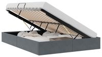 Syfax Opslag bed Donkergrijs 137 x 190 cm fluweel