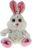 Krüger & Gregoriades Krueger & Gregoriades Im- & Export Gmbh Pluche witte paashaas/hazen knuffel met metallic sterretjes 25 cm speelgoed - Wit haasje knuffeldier - Haas/konijn Pasen