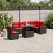Prolenta Maison Exclusive - 7-delige loungeset voor de tuin met kussens, bruin, van polyrotan