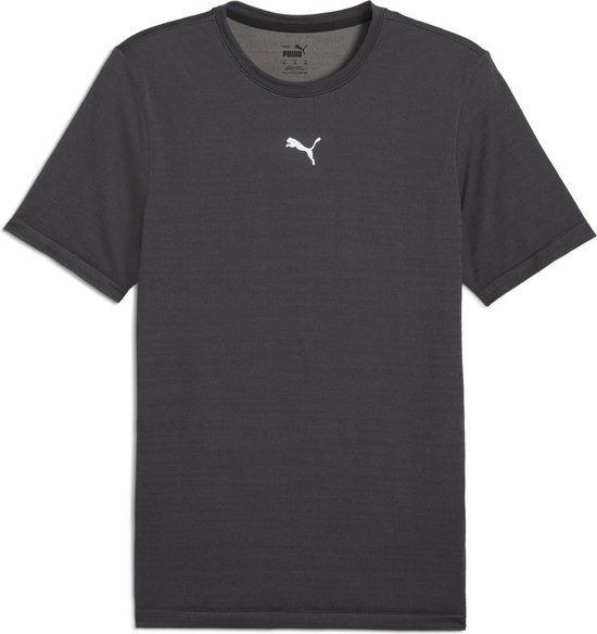 PUMA M TAD TECH Seamless Tee Heren sportshirt - Galactic Gray-PUMA Black-Tonal Jacquard