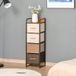 Commode 5 tiroirs en tissu pliant, meuble de rangement avec structure acier noir, 45x30x116 cm