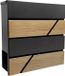 Merkloos Relaxdays Brievenbus met slot - 37x37x11 cm - houtlook - metaal - antraciet