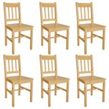 vidaXL Eetkamerstoelen 6 stuks grenenhout Natuurlijk