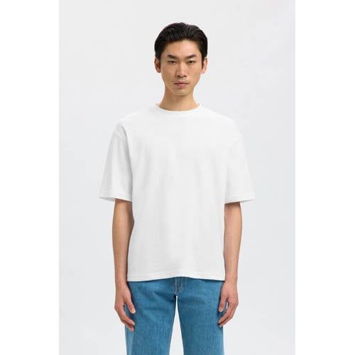 Selected loose T-shirt wit - (set van 3)