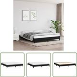 vidaXL Bedframe Stof Zwart 180x200 cm
