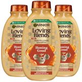 Garnier Loving Blends Honing Goud Shampoo - 3 x 300 ml - Voordeelverpakking
