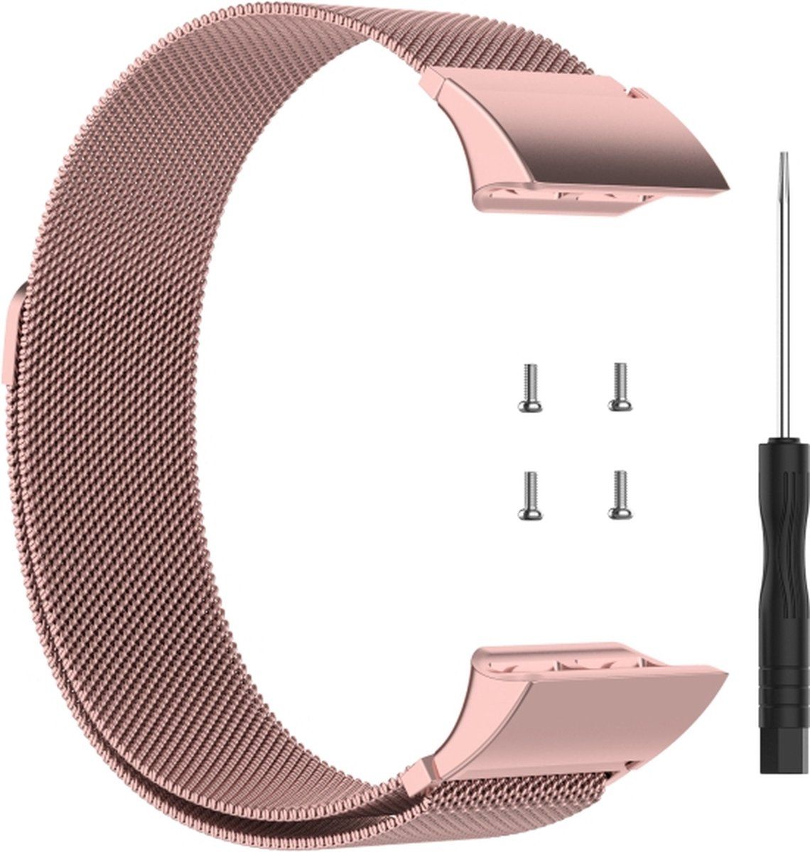 Intercella Milanees bandje - geschikt voor Garmin Forerunner 30 en 35 - rosekleurig