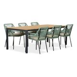 LUX outdoor living Delta/Seville Delta/Seville mint dining tuinset | 6 personen | teakhout + touw | 220cm