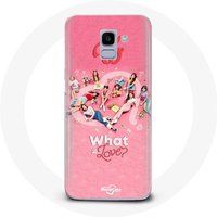 TWICE Hoesje voor Samsung Galaxy A8 2018 TWICE Logo Rood Poster Wat Is Liefde Maniacase