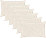 vidaXL - Kussensloop - 6 st - Houten - Wit - 50 x 70 cm - Nep Konijnenbont