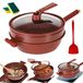 Solidchoice - Wokpan anti-adhésif avec panier vapeur et spatule
