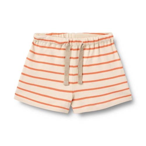 Wheat gestreepte sweatshort oranje/ecru