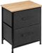 5FIVE Opbergkast Pisa - 2 mandjes - grijs - 45 x 30 x 51 cm - metaal/hout/stof - nachtkastje