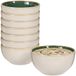 Excellent Houseware Bol à soupe Kenji - set de 8x - vert - 14 x 7 cm - céramique