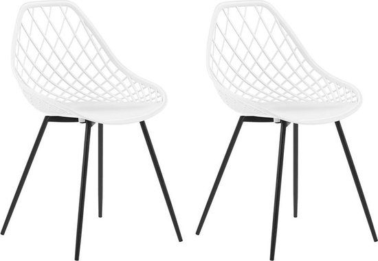 Beliani CANTON - Eetkamerstoel - Set van 2 - Wit - Design