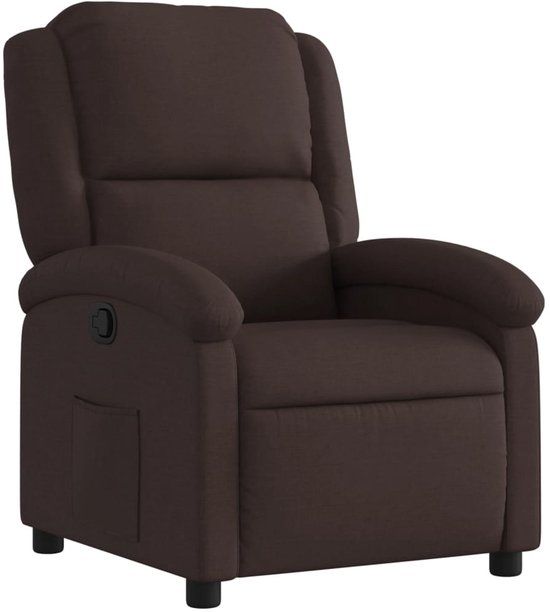 vidaXL Fauteuil verstelbaar stof donkerbruin