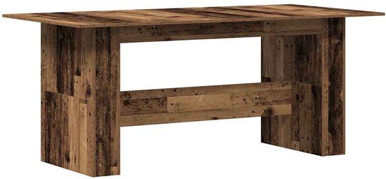 vidaXL Eettafel 180x90x76 cm bewerkt hout oud houtkleurig
