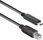 Transmedia Delock USB-C Male naar USB 2.0 B Male - 1 m - Zwart