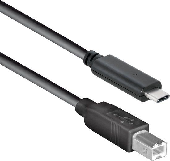Delock USB-C Male naar USB 2.0 B Male - 1 m - Zwart