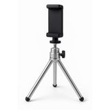 Statief met drie secties en houder voor smartphone 18-38,5 cm | Draagbare standaard met 360° draaihoek, compatibel met smartphones