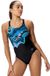 Speedo Maillot de bain imprimé Placement Leaderback pour femme Noir UK 36 Femme