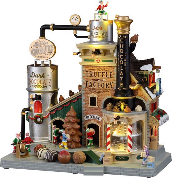 Lemax - The Christmas Chocolatier Truffle Factory - Verlichte Attractie met animatie, muziek - Inclusief adapter
