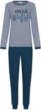 MyRebelle Pyjama Manches Longues Coton Biologique Bleu Blanc Rayé Femme Taille 38
