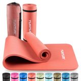 Tunturi NBR Yogamat met Draagtas - Fitnessmat Extra dik & zacht - Sportmat - Anti slip - 180x60x1.5cm - Rose Goud