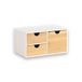 Kesper Organizer met 3 laden, MDF & bamboe, afmetingen: 27 x 16 x 14 cm, kleur: wit, natuur