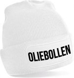 Bellatio Decorations Oliebollen Beanie - Unisex - One Size - Wit