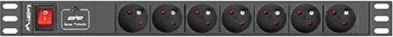 Lanberg PDU Rackstrip 1U Voor Serverkast IT 16A 7 Stopcontacten PL 2M Zwart