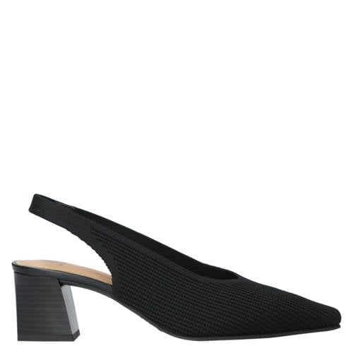 Miss Elastic New Paris slingback pumps blokhak zwart